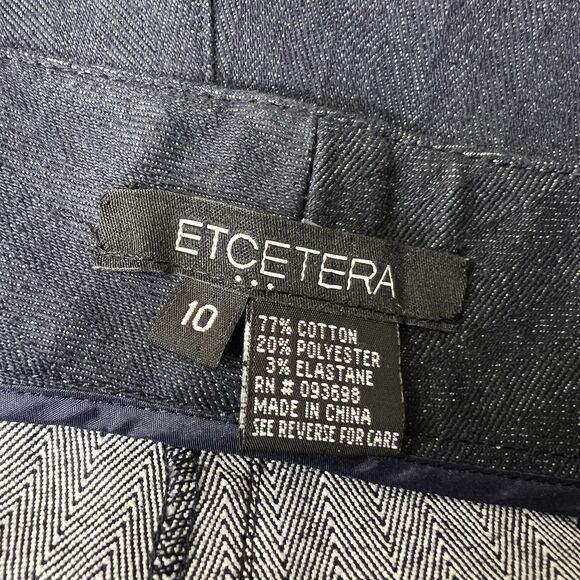 Etcetera Flare Jeans Womens 10 Pinstripe Side Buckle Stretch Pleat Y2k Retro 34” - Picture 2 of 11